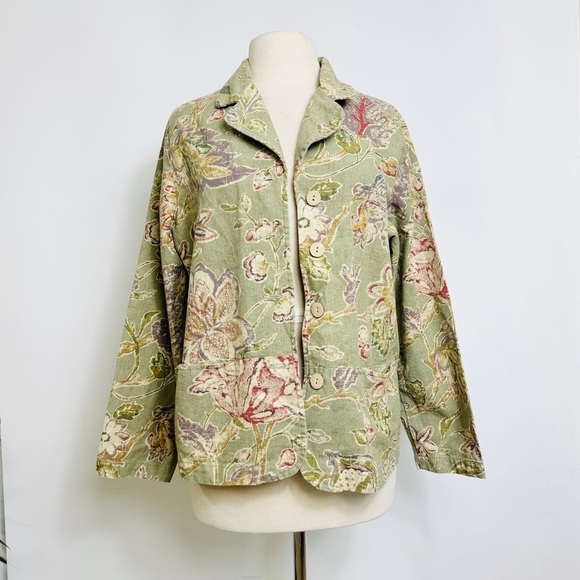 Coldwater Creek tapestry vintage blazer jacket with pockets - Picture 3 of 12